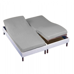 Drap housse 2x70x190 Gris Souris TPR