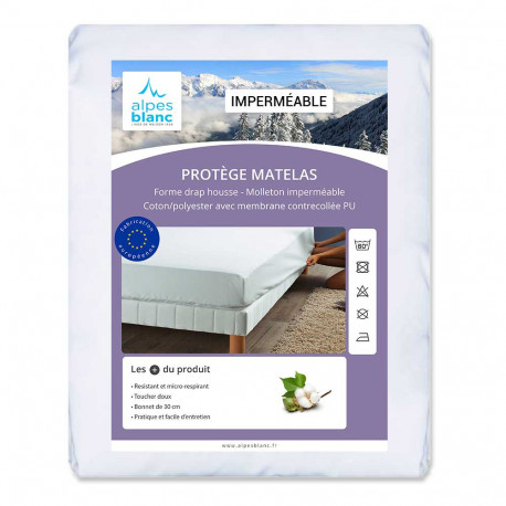 Drap-housse Imperméable 100% Polyester, Tailles Multiples (80x200 à 160x200), Protège-matelas
