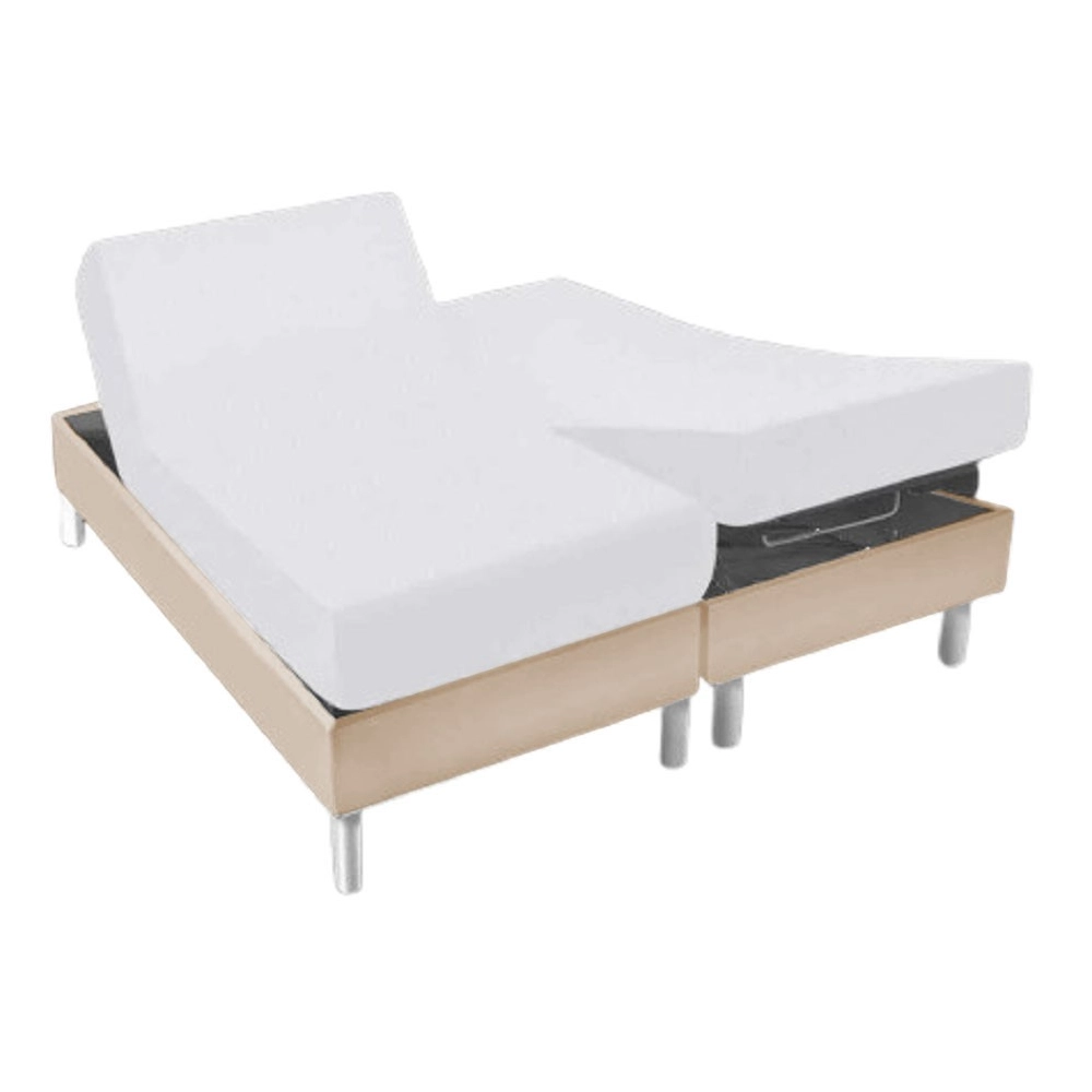 Protège-matelas Molleton 200g 2x70x190 cm spécial lit articulé tête et pieds relevables