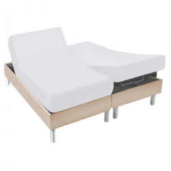 protège matelas lit électrique 2x90x200 cm molleton coton