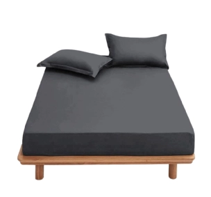Drap Housse percale bonnet 27 cm gris anthracite