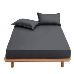 Drap Housse percale bonnet 27 cm gris anthracite