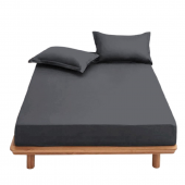 Drap Housse percale bonnet 27 cm gris anthracite