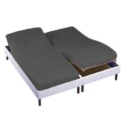 drap housse 2x70x190 gris