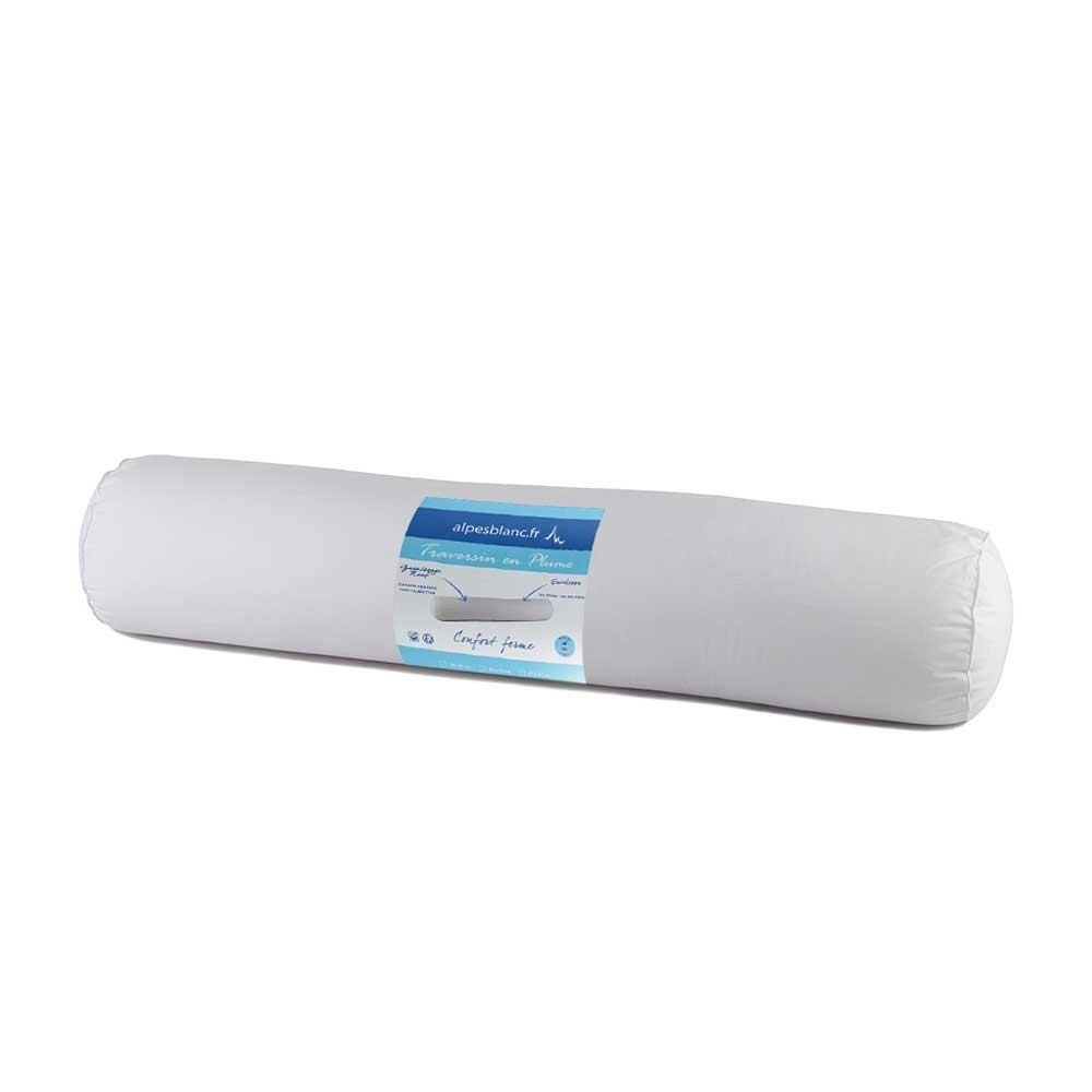Traversin en Plumes de canard - 180 cm – soutien mi-ferme et accueil moelleux – Confort et qualité Française