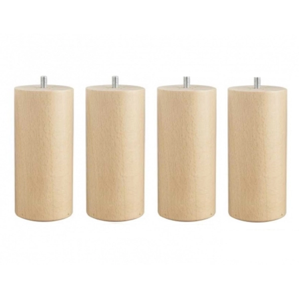 Jeux de 4 pieds bois forme olive pour sommier