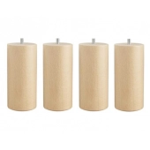 Lot de 4 pieds bois pour sommier 15 cm de haut