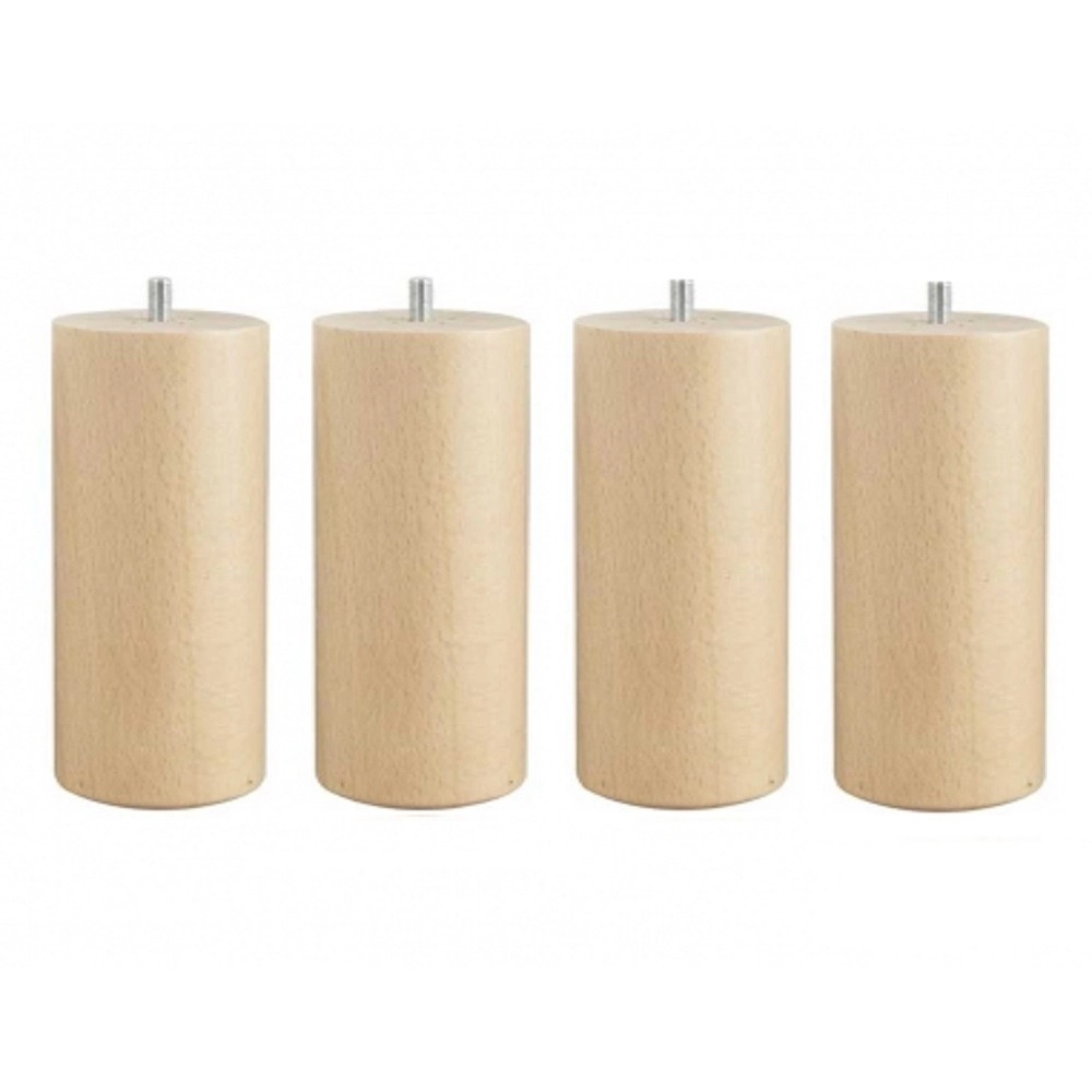 Lot de 4 pieds bois pour sommier 15 cm de haut