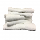 Lot de 5 Grandes Serviettes Eponge 600 g/m²  100 % coton - Blanche