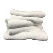 Lot de 5 serviettes éponge blanches - 100 % coton 600 g/m², grande absorption, douceur incomparable, 3 tailles