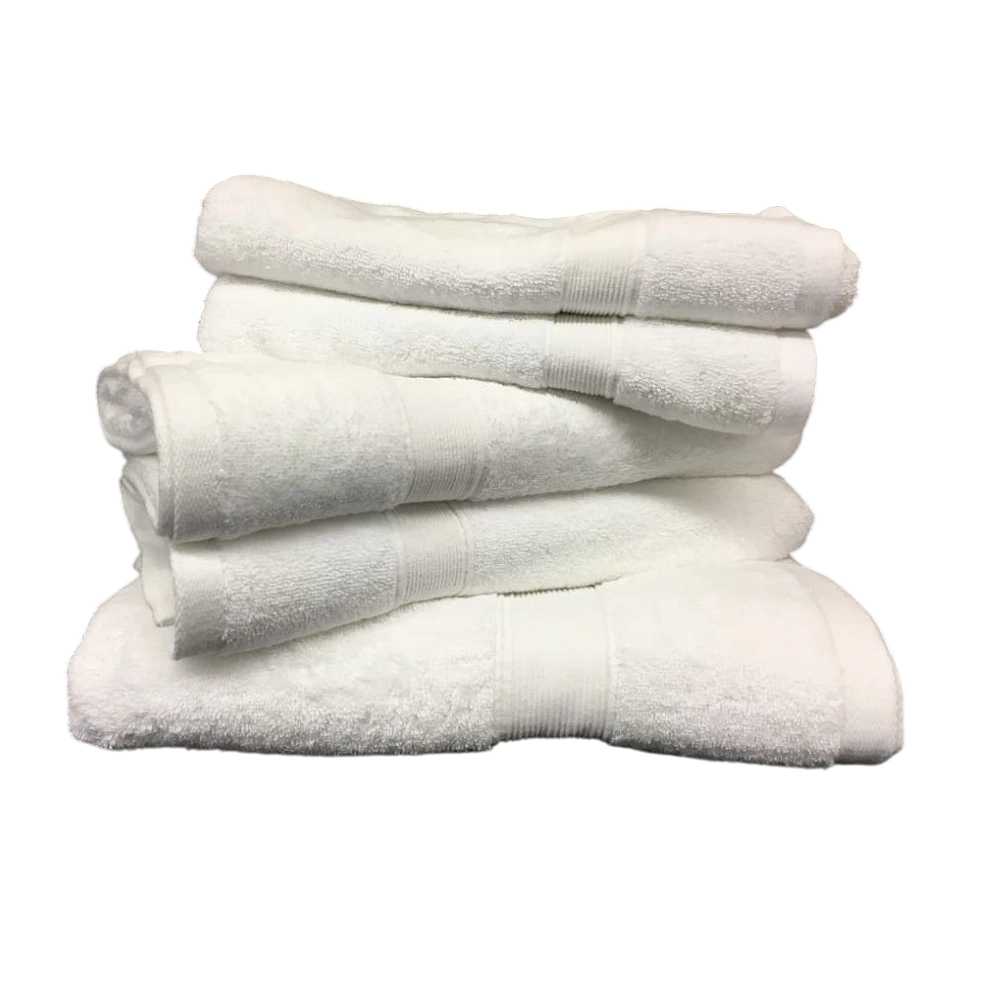 Lot de 5 serviettes éponge blanches - 100 % coton 600 g/m², grande absorption, douceur incomparable, 3 tailles