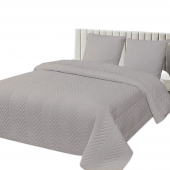 Couvre lit M23-6012 géométrique uni gris fond blanc