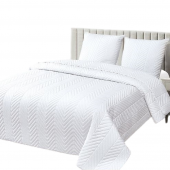 Couvre lit M23-6012 géométrique uni blanc fond blanc