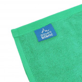 Lot de deux serviettes 100% coton 100x150 cm 600grammes/m² marque Alpes blanc vert printemps