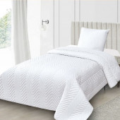 Couvre-lit 1 place Blanc uni 180x240cm