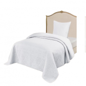 Couvre-lit uni blanc 1 place 180x240 cm sur fond blanc