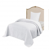 Couvre-lit blanc uni 180x240 cm sur fond blanc