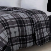 Couette Microfibre Gris & Nuit rayée 220x240cm