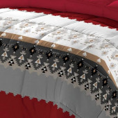 Détails de la couette microfibre 600g douceur rouge et blanche