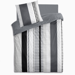 Housse de couette Géométrique gris 1 place