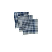 Lot de 12 mouchoirs 40x40 cm en coton - 3 motifs à carreaux bleu et blanc, doux, réutilisables et écologiques pour le quotidien