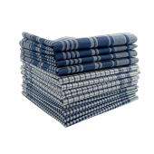 Lot de 12 mouchoirs à carreaux 3 dessins 40x40cm