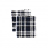Mouchoirs quadrillés sur fond blanc 50x50cm