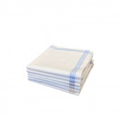 Lot de mouchoirs fond blanc ligne de couleur 40x40cm
