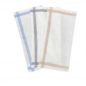 Détails mouchoirs coton jumel sur fond blanc 40x40cm