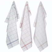 Lot de 3 torchons professionnels, modèle Classique coton-lin 70x70 cm - Qualité supérieure, tissage serré, bar hôtel restaurant