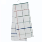 Lot de 2 torchons professionnels Cali 70x70 cm coton et lin à carreaux - Haute absorption, usage cuisine hôtellerie, 0 trace