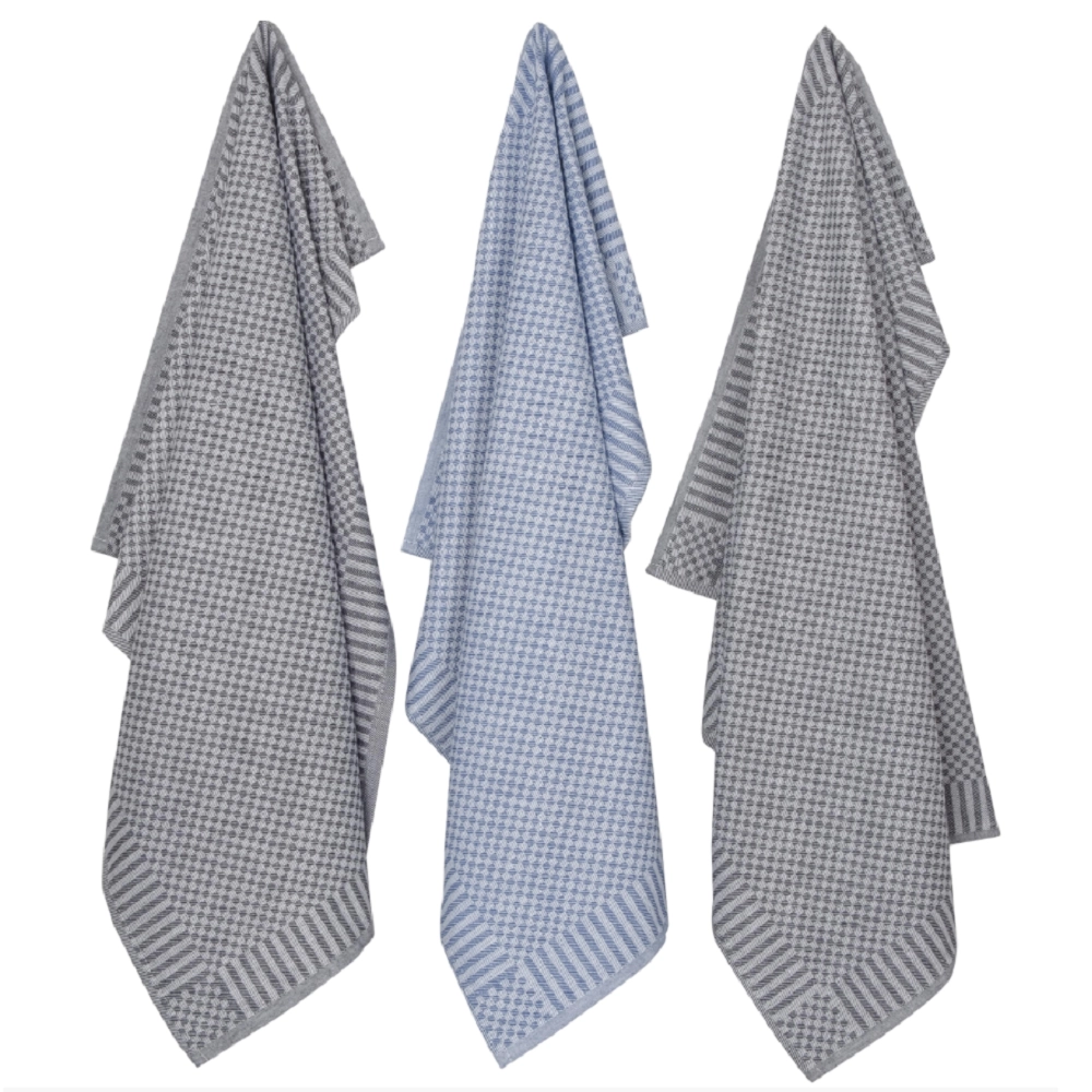 Lot de 3 torchons de cuisine professionnels Yoko 70x70 cm - 100% coton, absorption optimale, idéal bars, hôtels et restaurants