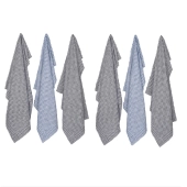 Lot de 6 torchons professionnels Yoko 100 % coton 70x70 cm - Haute absorption, fils teints, idéal bars, hôtels et restaurants