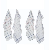 Lot de 4 torchons professionnels Cali 70x70 cm en coton et lin - Usage quotidien bars et hôtellerie, ne laissent pas de trace