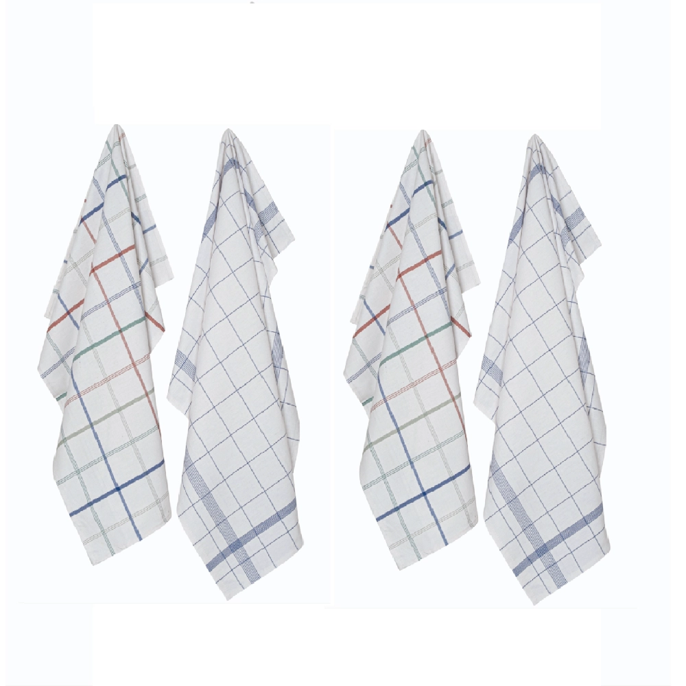 Lot de 4 torchons professionnels Cali 70x70 cm en coton et lin - Usage quotidien bars et hôtellerie, ne laissent pas de trace