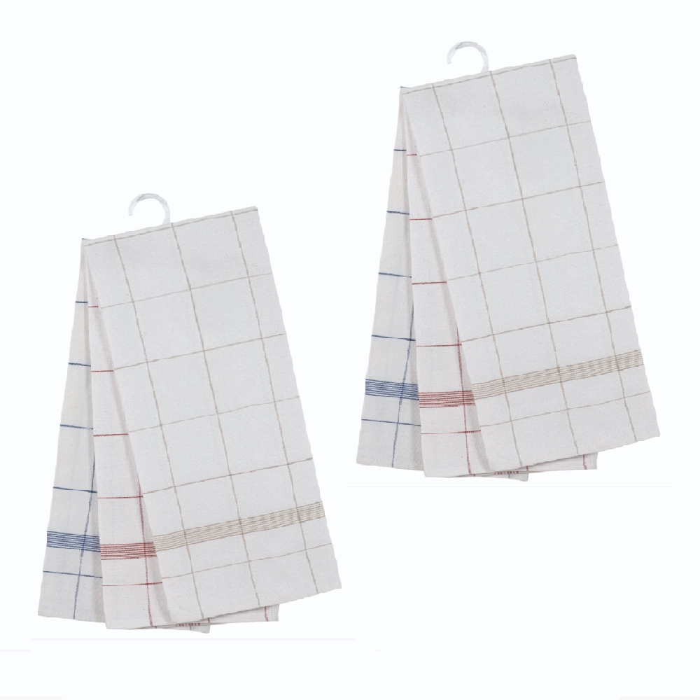 Lot de 6 torchons professionnels Classique en coton et lin 70x70 cm - Absorption et résistance pour usage intensif exigent