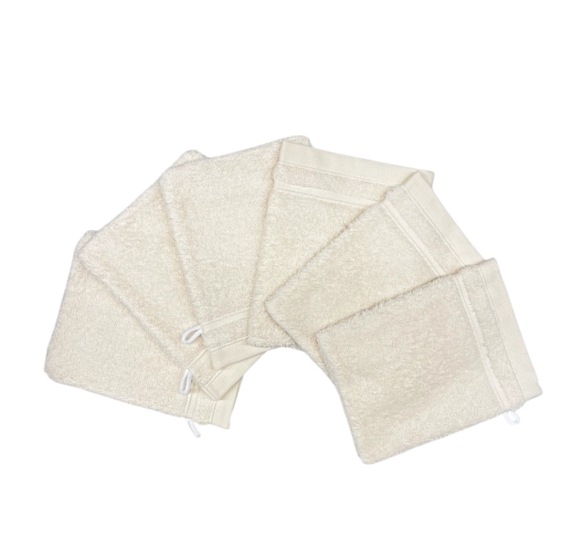 Lot de 6 gants de toilette 100 % coton 550 g/m² - Douceur, absorption et praticité, 20x15 cm, idéales pour un usage quotidien