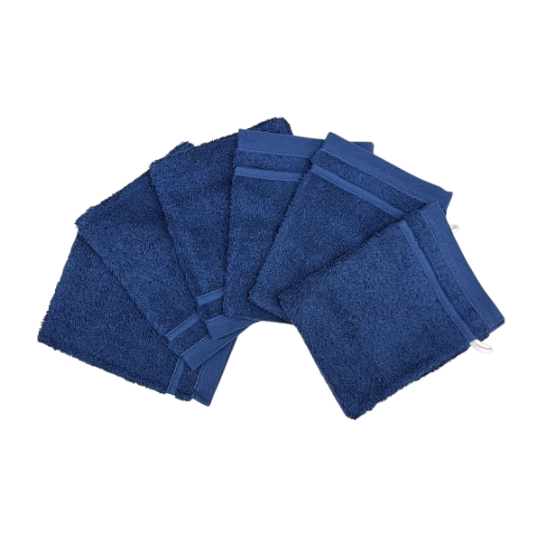 Lot de 6 gants de toilette 100 % coton 550 g/m² - Douceur, absorption et praticité, 20x15 cm, idéales pour un usage quotidien