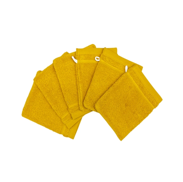 Lot de 6 gants de toilette 100 % coton 550 g/m² - Douceur, absorption et praticité, 20x15 cm, idéales pour un usage quotidien