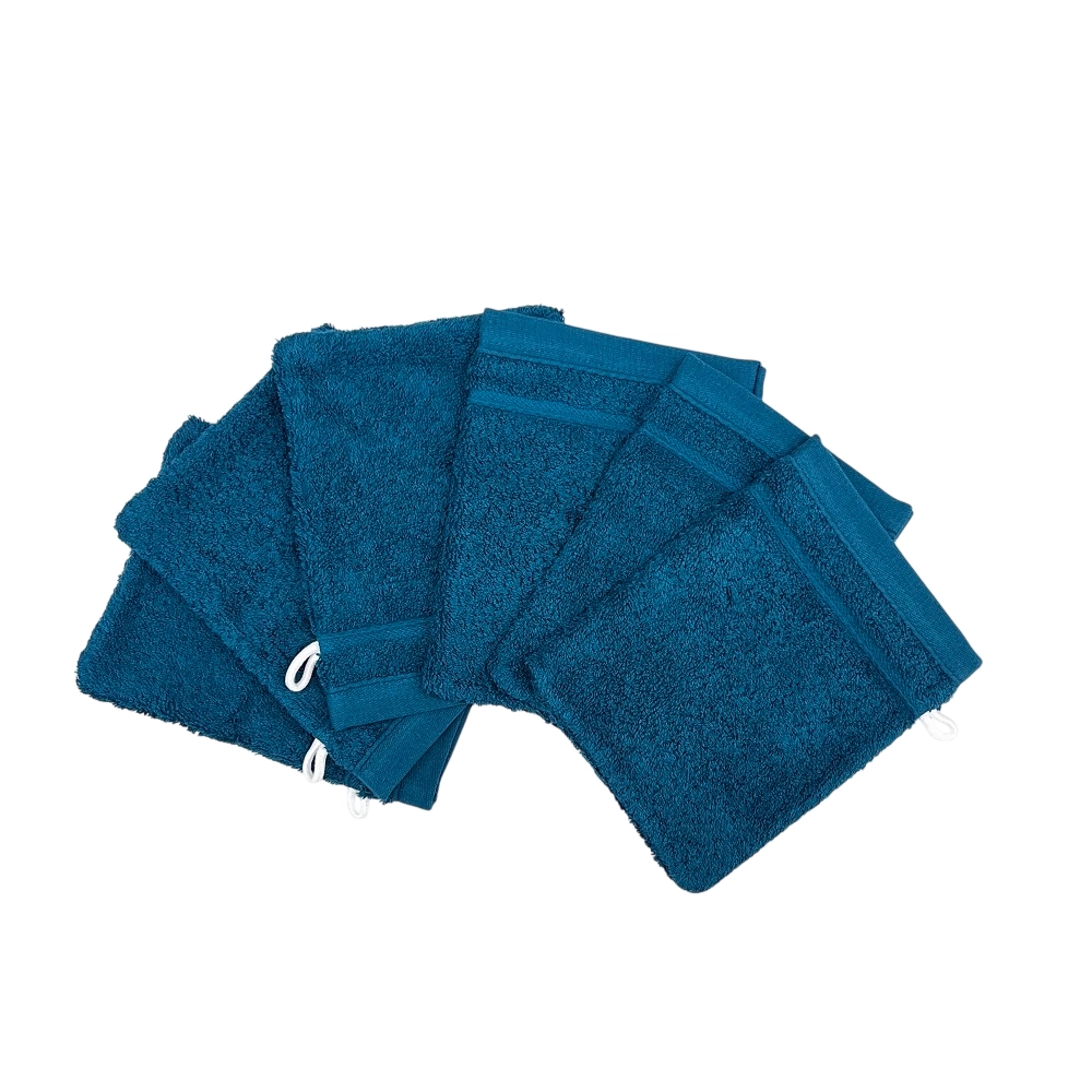 Lot de 6 gants de toilette 100 % coton 550 g/m² - Douceur, absorption et praticité, 20x15 cm, idéales pour un usage quotidien