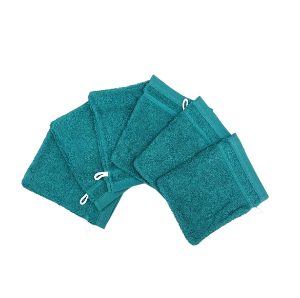 Lot de 6 gants de toilette 100 % coton 550 g/m² - Douceur, absorption et praticité, 20x15 cm, idéales pour un usage quotidien