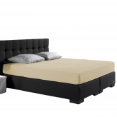 Visuel d'ambiance sur fond blanc du drap housse jersey extensible beige