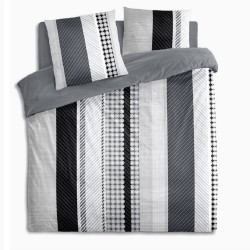 Parure de drap géométrique gris 3 à 4 pièces modernes grise et blanche