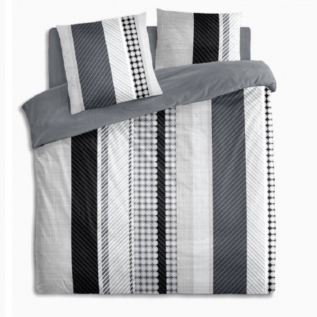 Parure de drap géométrique gris 3 à 4 pièces modernes grise et blanche