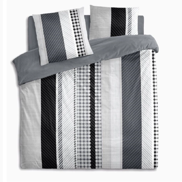 Parure de drap géométrique gris 3 à 4 pièces modernes grise et blanche