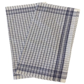 Lot de 10 Mouchoirs Romain à carreaux bleu et blanc - 100% coton - Doux et écologique - 50x50