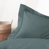 Housse de couette 240x280 cm 100 % percale 80 fils/cm² + 2 taies 50x70 cm - Finition bouteille, douce, respirante et durable