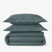 Housse de couette 240x280 cm 100 % percale 80 fils/cm² + 2 taies 50x70 cm - Finition bouteille, douce, respirante et durable