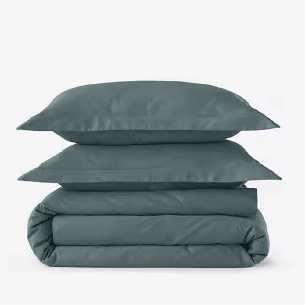 Housse de couette 240x280 cm 100 % percale 80 fils/cm² + 2 taies 50x70 cm - Finition bouteille, douce, respirante et durable