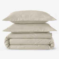 HDC percale 80 fils + taies rectangle beige photo produit